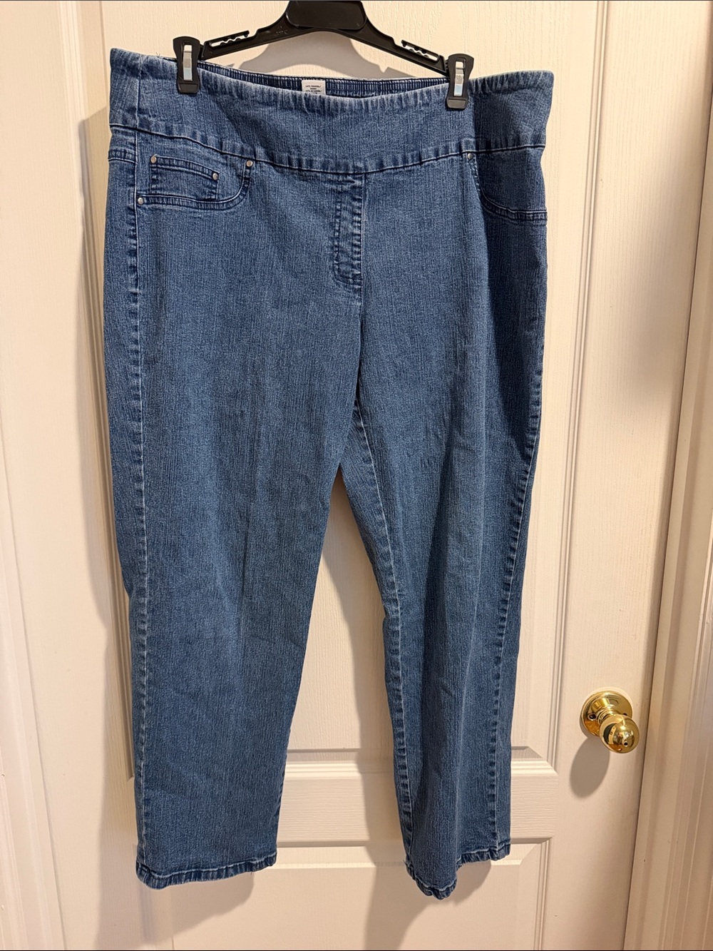 Ruby Rd. Elastic Waist Cropped Jeans in Blue